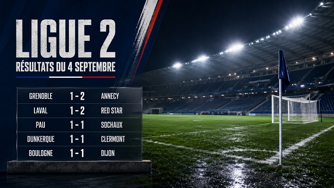 Résultats Ligue 2 - 4 Septembre