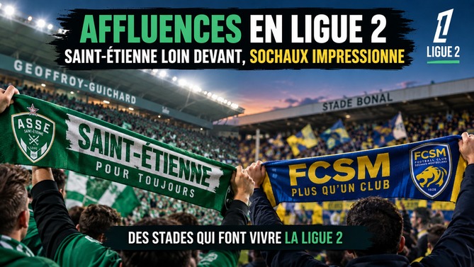 Saint-Étienne domine les affluences de Ligue 2 tandis que Sochaux impressionne par son taux de remplissage
