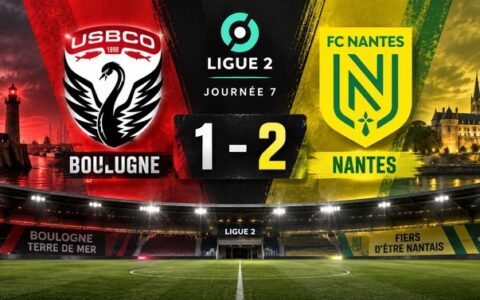 Nantes s’impose 2-1 face à Boulogne lors de la 7e journée de Ligue 2