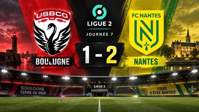 Nantes s’impose 2-1 face à Boulogne lors de la 7e journée de Ligue 2