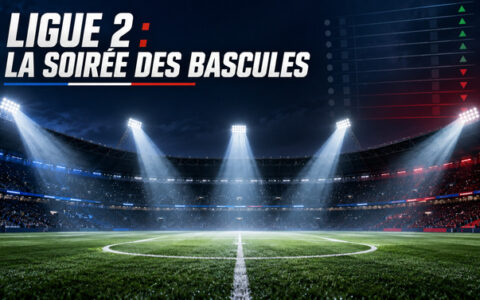 Stade de Ligue 2 illuminé pour le multiplex de la 6e journée