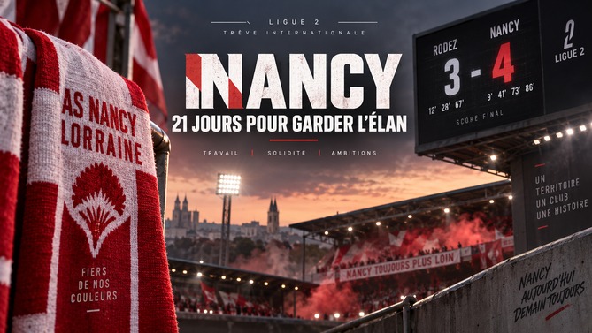 Nancy doit gérer une trêve de 21 jours après sa victoire spectaculaire 4-3 à Rodez en Ligue 2