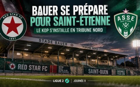 Le Stade Bauer prépare sa Tribune Nord avant la réception de Saint-Étienne en Ligue 2