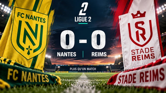 Nantes et Reims se quittent sur un match nul 0-0 lors de la 8e journée de Ligue 2